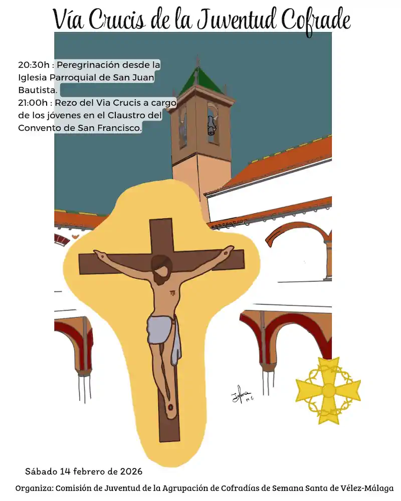 La Juventud Cofrade veleña se une en un Vía Crucis como antesala de la Cuaresma
